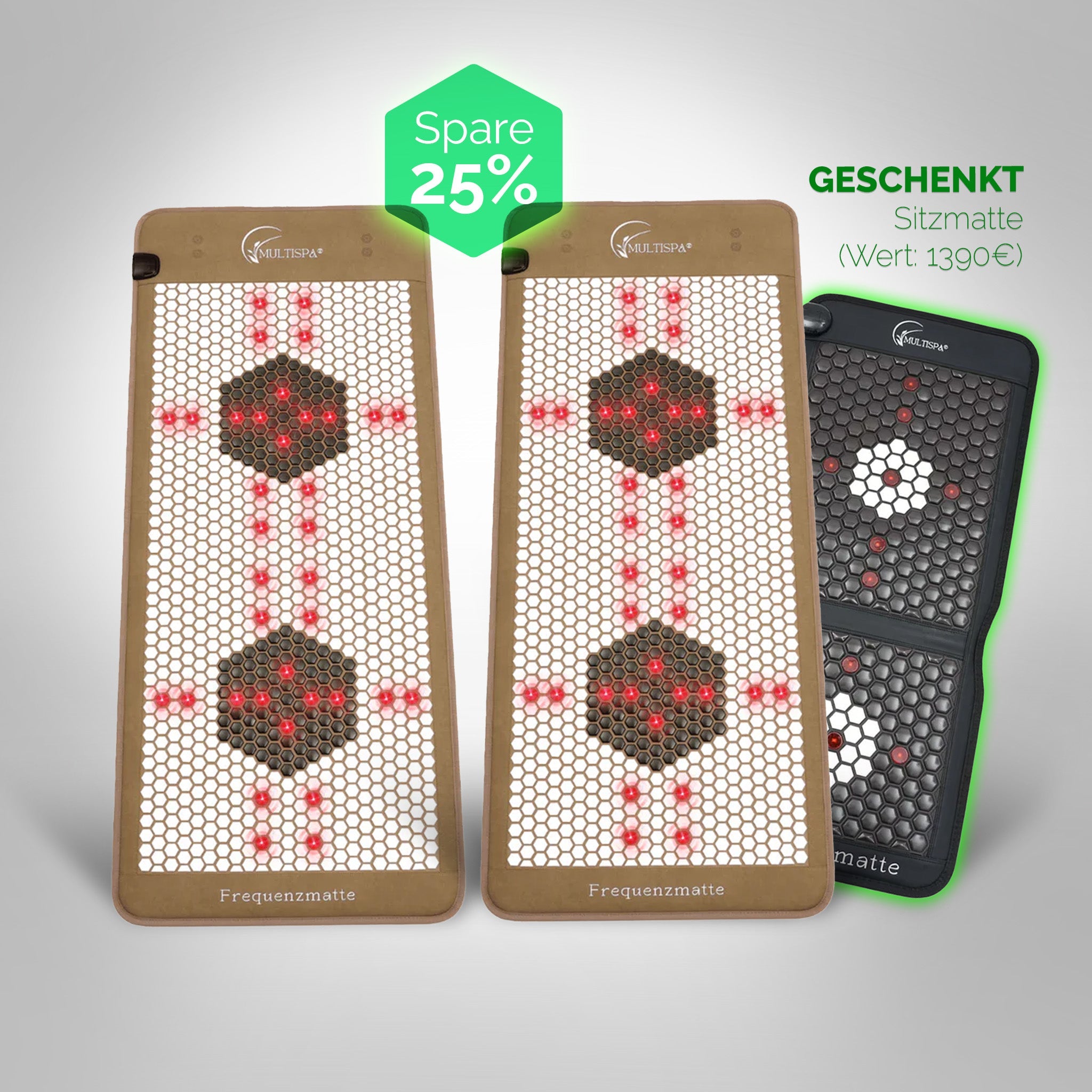 2er - Set MultiSpa® Frequenzmatte Black VIP + Sitzmatte gratis - MultiSpa®