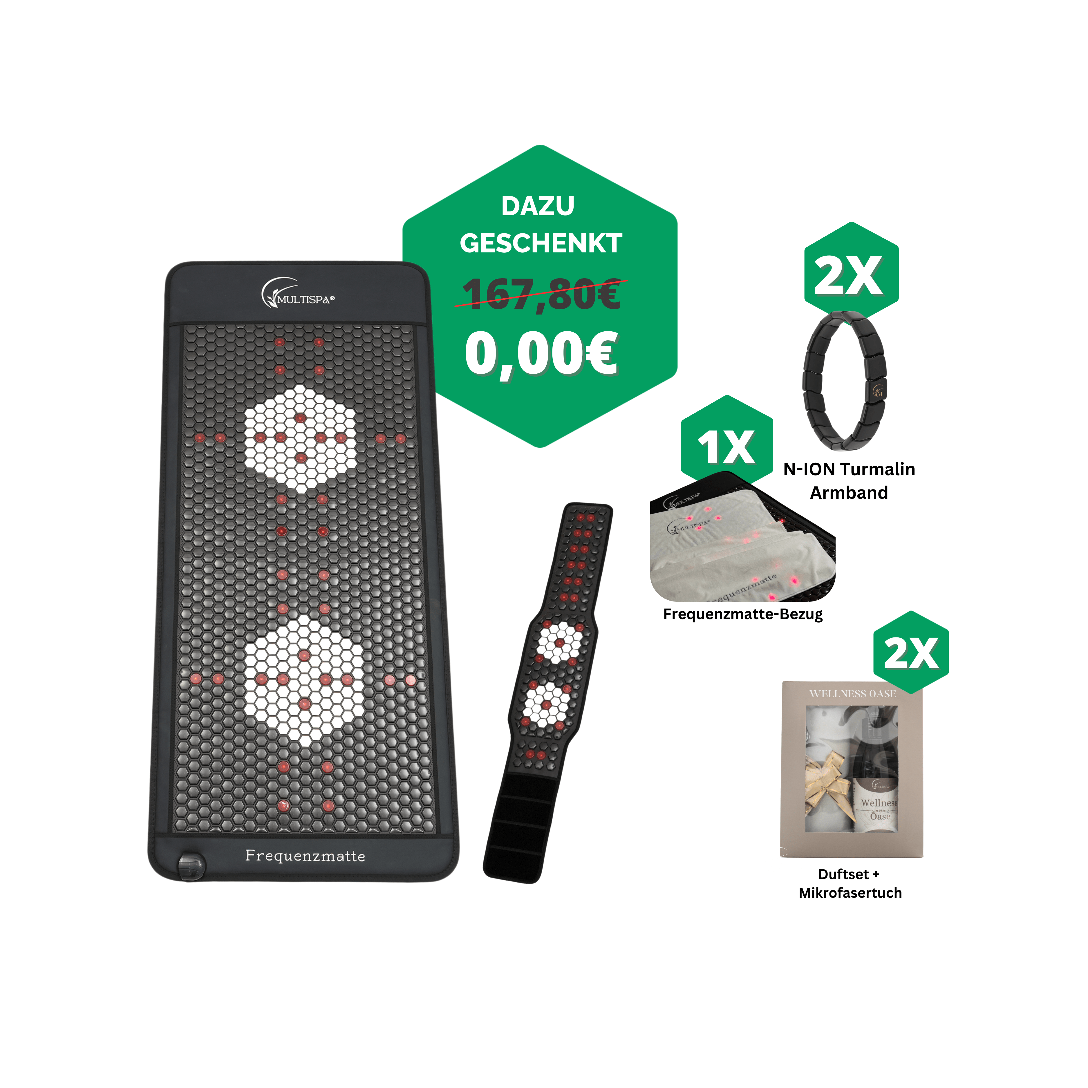 Multispa® Set Frequenzmatte & Gurt Black VIP + Sitzmatte gratis
