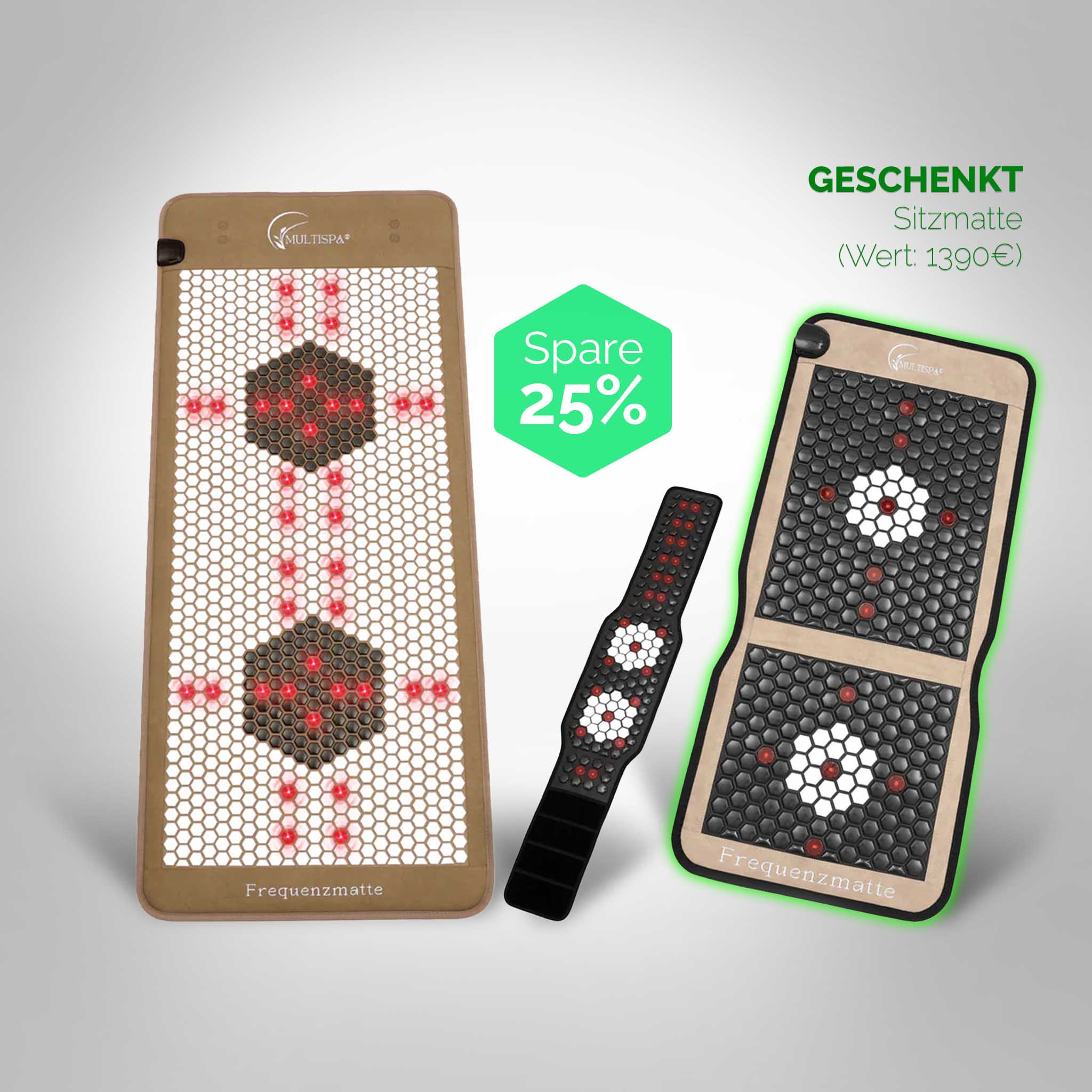 Multispa® Set Frequenzmatte & Gurt Black VIP + Sitzmatte gratis - MultiSpa®