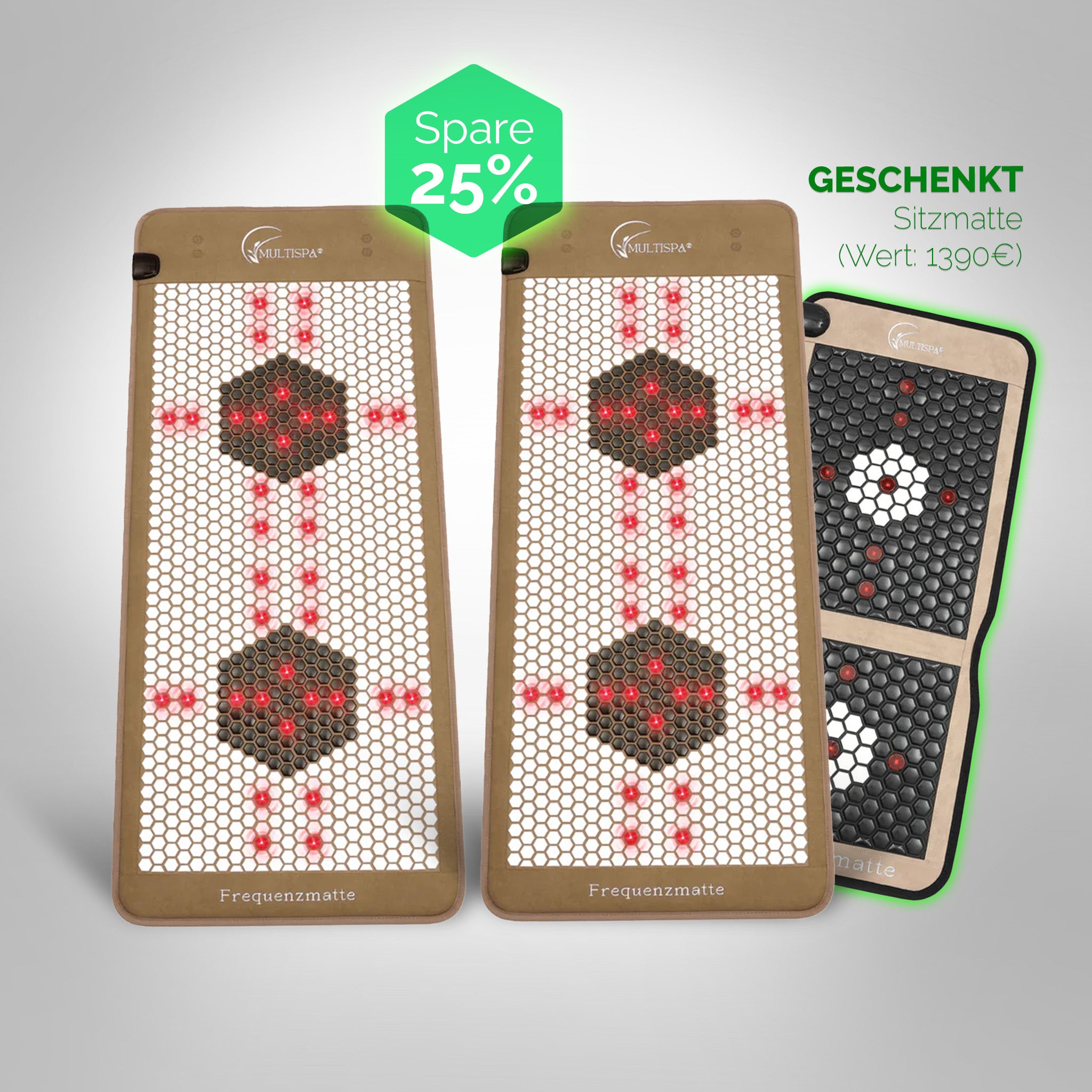2er - Set MultiSpa® Frequenzmatte Black VIP + Sitzmatte gratis
