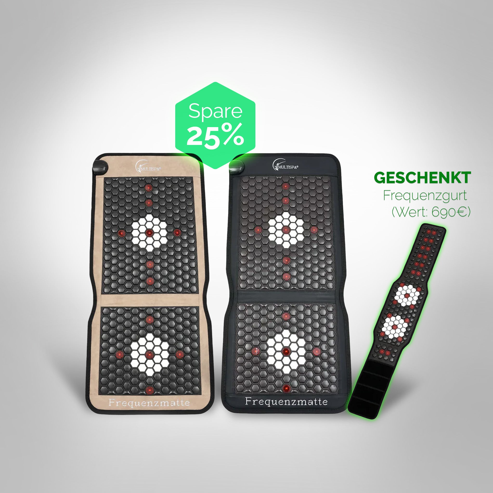 2er - Set MultiSpa® Sitzmatte Black VIP + Frequenzgurt gratis