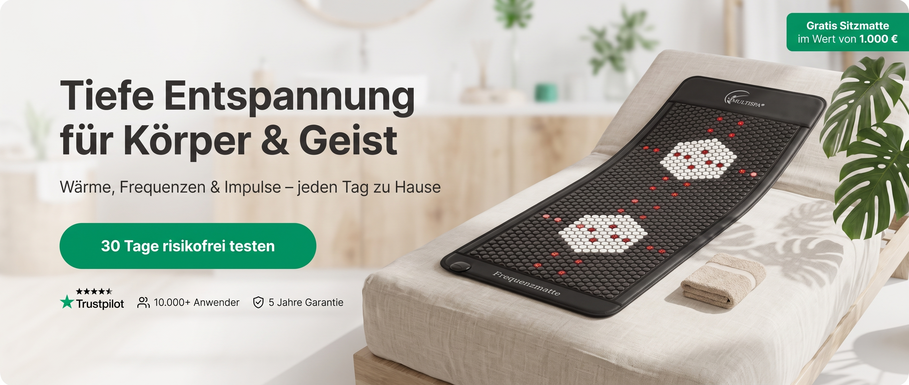 MultiSpa Frequenzmatte – Tiefe Entspannung für Körper & Geist – 30 Tage risikofrei testen