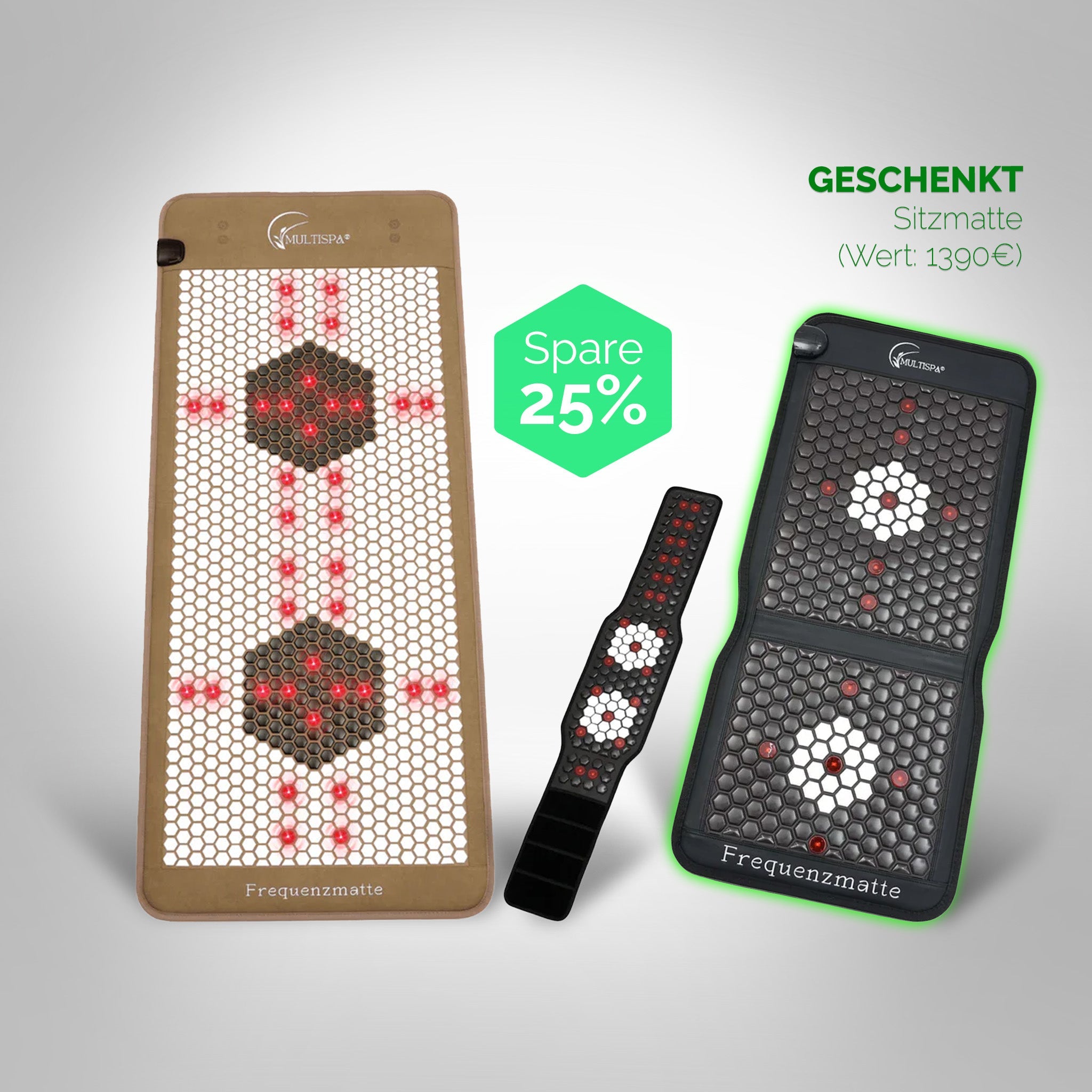 Multispa® Set Frequenzmatte & Gurt Black VIP + Sitzmatte gratis - MultiSpa®