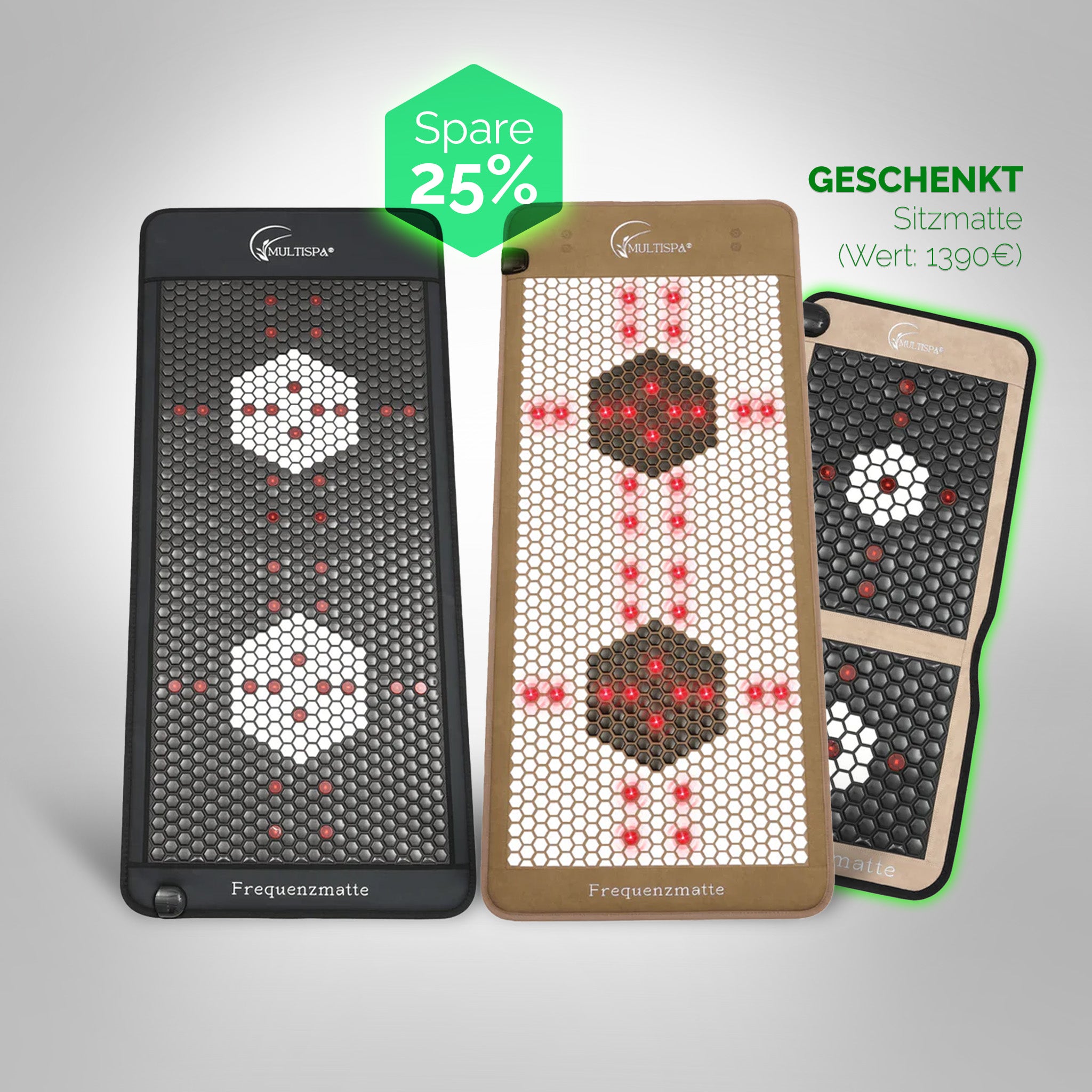 2er - Set MultiSpa® Frequenzmatte Black VIP + Sitzmatte gratis